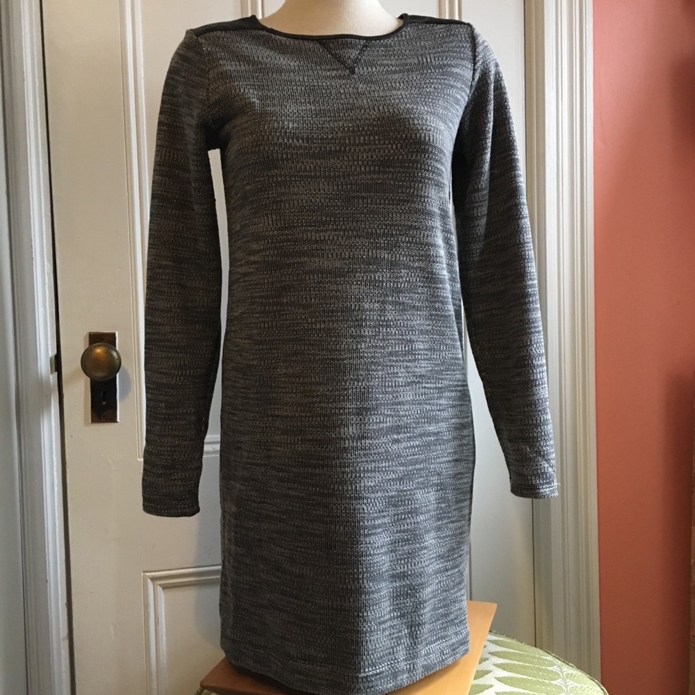 LOFT Jersey Dress Faux Leather